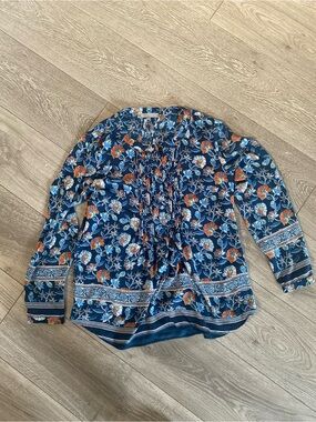 Daniel Rainn Women's Floral Ruffle Front Blouse